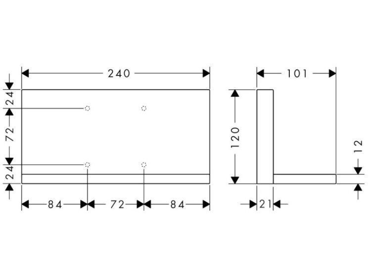 Полка Axor ShowerSolutions 240x101 мм цвет шлифованное золото 40873250