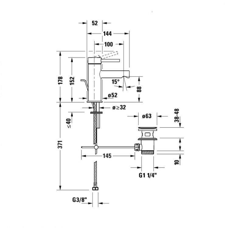Смеситель для раковины Duravit Circle хром CE1010001010