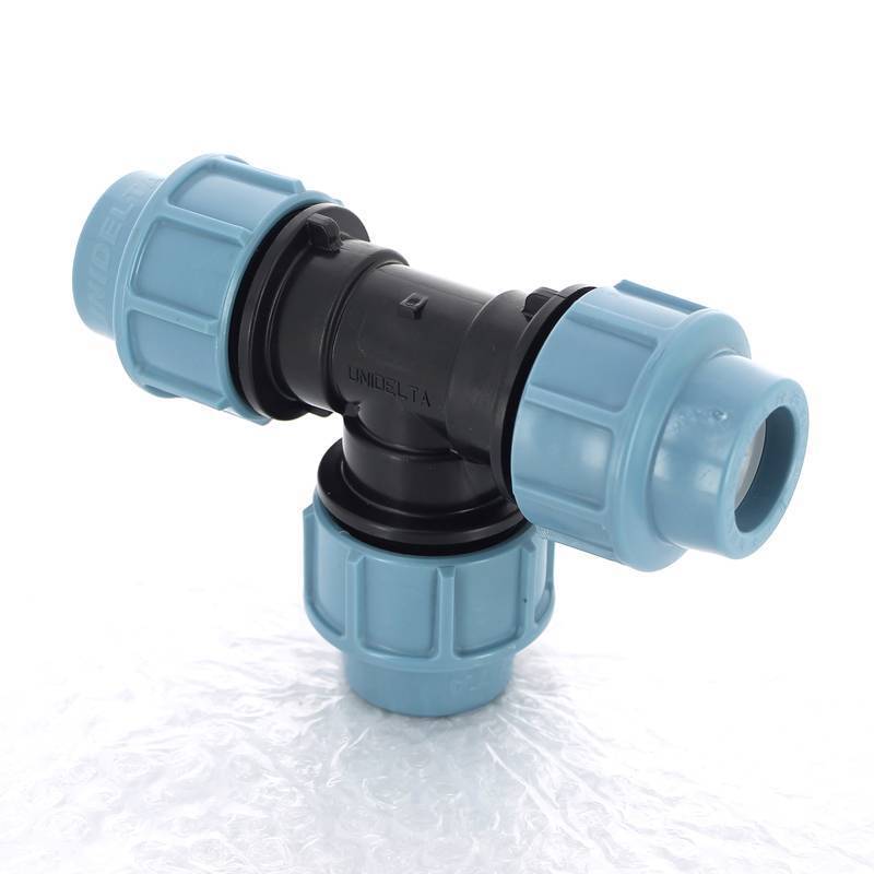 Тройник обжимной для ПНД труб Unidelta 25 мм 1005025000