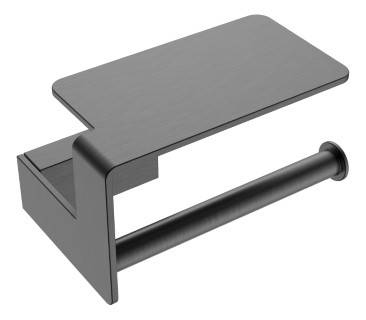Держатель для туалетной бумаги с полкой Boheme Q gun metal 10941-GM