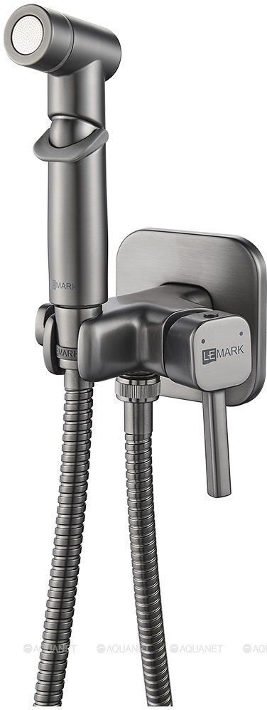 Смеситель для биде Lemark Solo встраиваемый с гигиеническим душем графит LM7165GM