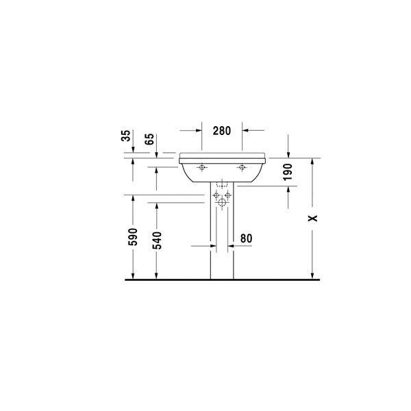 Пьедестал Duravit Starck 3 150x210x700 мм цвет белый 0865160000