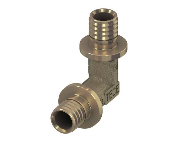 Уголок соединительный TECE TECEflex 90° 25 x 25 мм латунь 767025