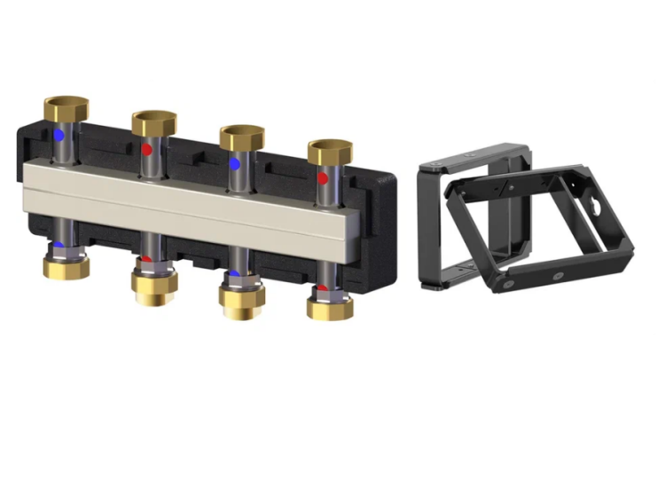 Коллектор распределительный Meibes до 3 насосных групп с байпасом 40 кВт M66301.923RU