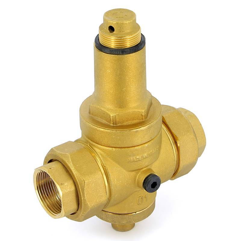 Редуктор давления Emmeti 1 1/4 ВВ с американками и отверстием под манометр 01060114