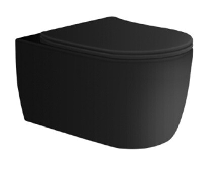 Унитаз подвесной безободковый Splendy Pride Tornado 360х525 мм с сиденьем черный матовый PR10152VTYBM