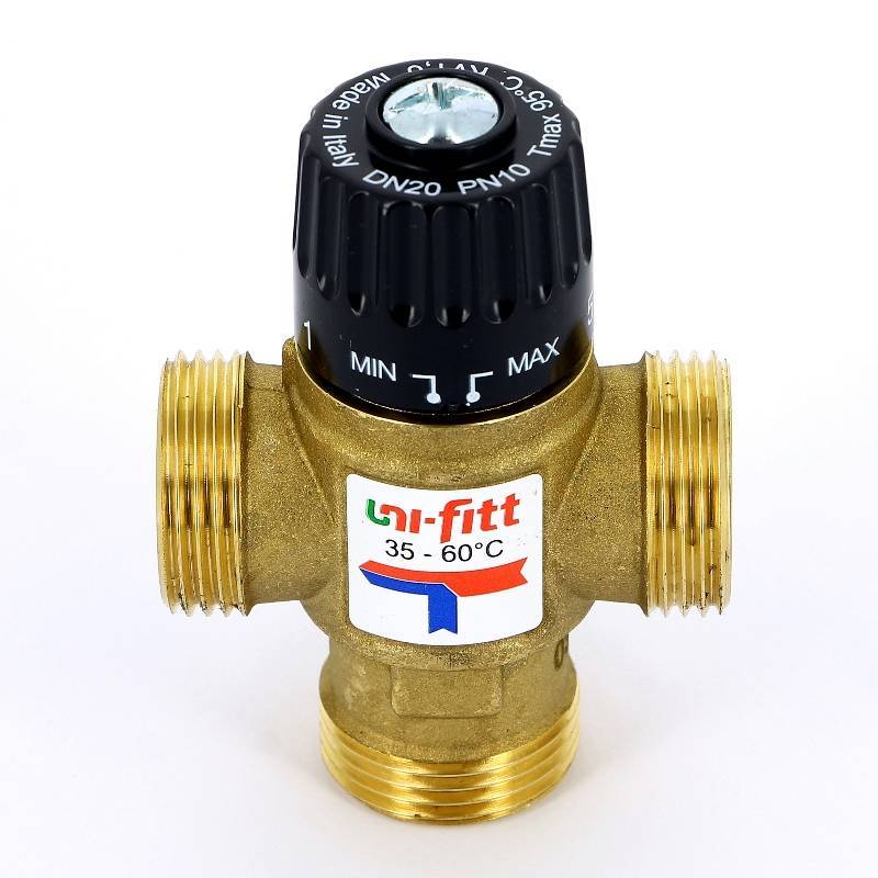 Клапан термосмесительный Uni-Fitt 1 35-60°C боковое смешение 351G3140