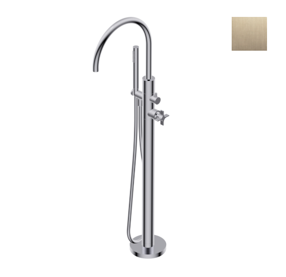Смеситель для ванны и душа Ritmonio Diametro35 Cross напольный цвет Brushed Champagne PR53DB202CHX