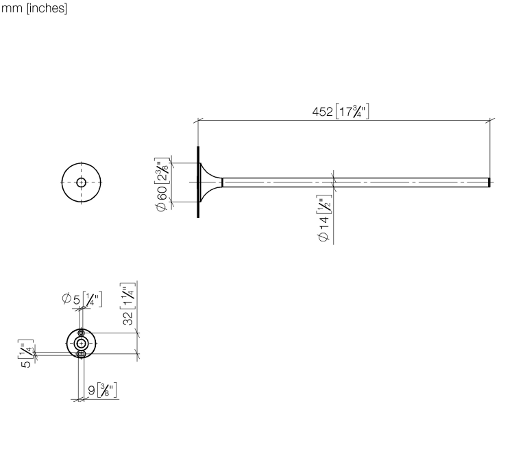 Полотенцедержатель Dornbracht Vaia 452 мм Dark Platinum сатинированный 8321180999