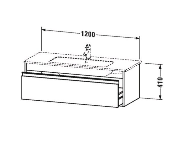 Тумба под раковину Duravit Ketho 1200x475x410 мм подвесная белый глянцевый KT642102222