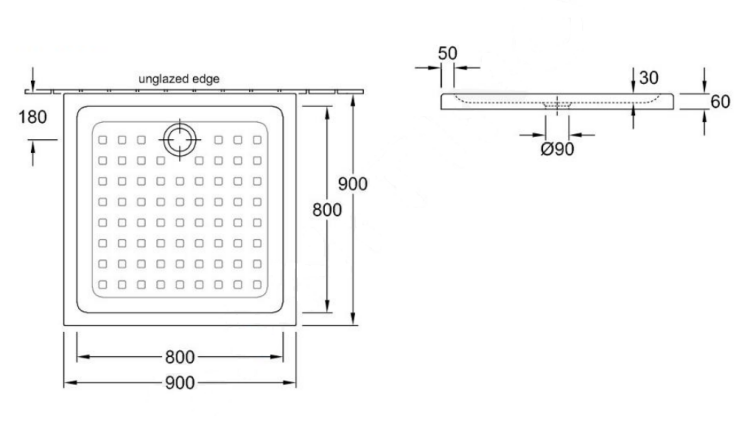 Душевой поддон Villeroy & Boch O.Novo 900x900 мм альпийский белый 62219001