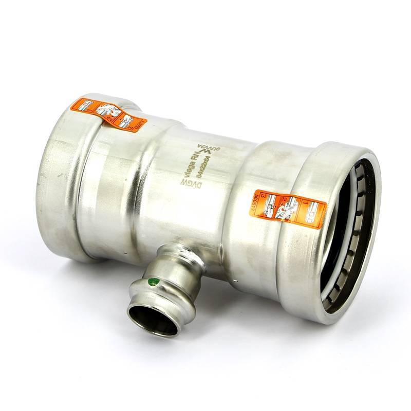 Тройник пресс нержавеющая сталь Viega Sanpress Inox XL 64х22х64 мм 578077