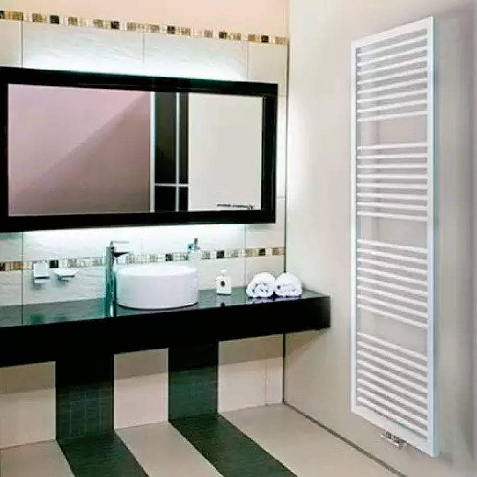 Полотенцесушитель водяной Lazzarini Asti 1110x600 мм белый прямой 386474