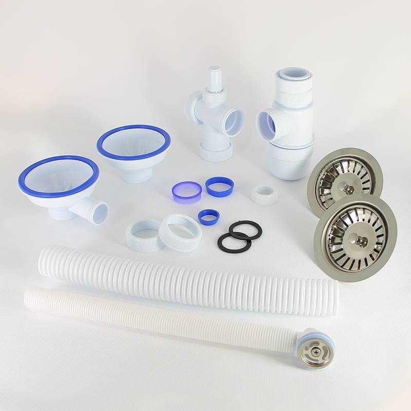 Сифон для двойной мойки Wirquin Элит 1 1/2 x 40 мм чашки 114 мм с отводом и переливом 30986178