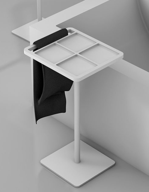 Столик Moma Caddy 340x400x700 мм с полотенцедержателем белый CDY2