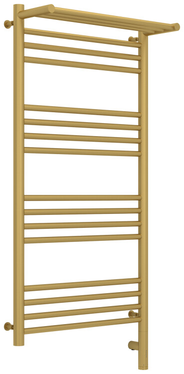 Полотенцесушитель электрический Сунержа Богема 3.0 с 1 полкой 1000x500 мм МЭМ нижнее справа золото матовое 03258071050