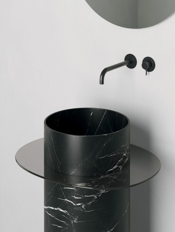 Раковина Rexa Discovolante напольная 645x520x900 мм Nero Marquina/Bronzo LDVC645203M09W02