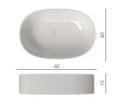 Раковина накладная Scarabeo Skinny 600x400x150 мм без отверстия для смесителя, цвет Pearl, 540941