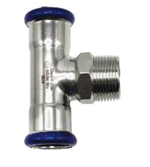 Тройник Comap SudoPress Stainless 18x1/2x18 мм НР нержавеющая сталь SS642050405