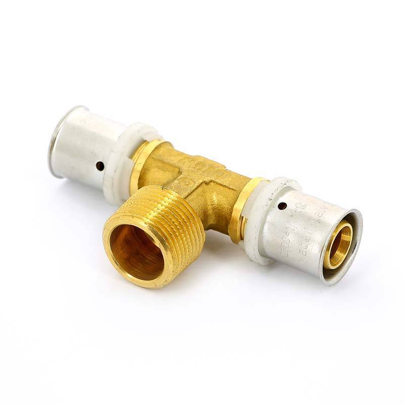 Тройник пресс с наружной резьбой Uni-Fitt 20х3/4х20 708G7370