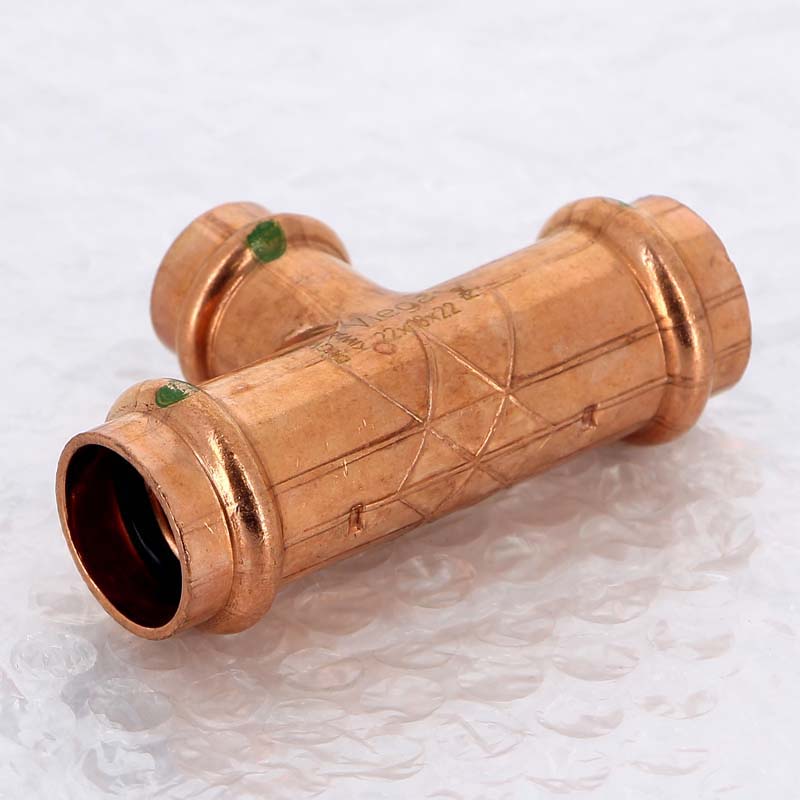 Тройник пресс медный Viega Profipress 22x18x22 мм 291945