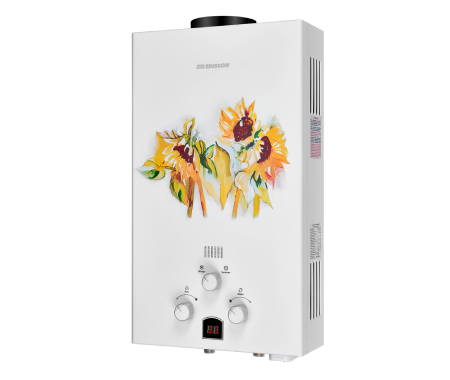 Водонагреватель газовый проточный Edisson E 20 GD Подсолнухи 10 л/мин 7685