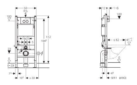 Инсталляция для унитаза Geberit Duofix 500x120x1120 мм с клавишей Delta21 458.124.21.1
