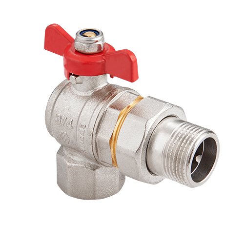 Кран шаровой угловой Hogert Premium 3/4 НВ PN 40 бабочка с полусгоном BV52205