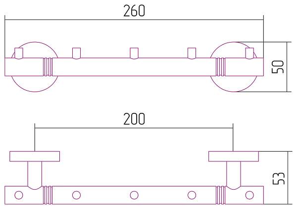 Вешалка подвесная Сунержа Каньон 320 мм 6 крючков золото 03-3000-1006