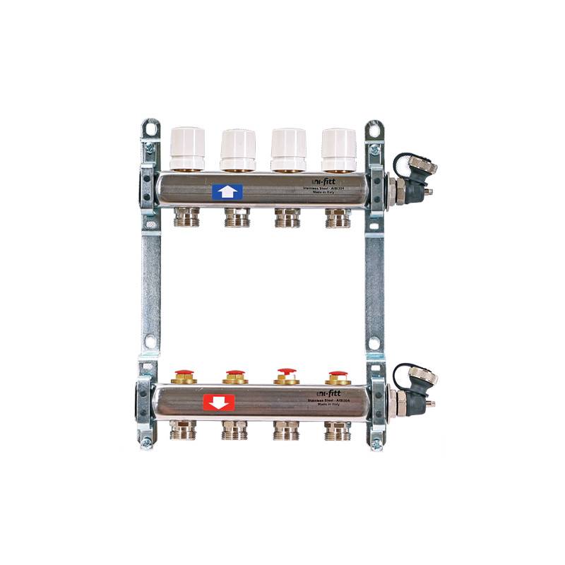 Коллекторная группа Uni-Fitt 450I нерж. сталь 12 выходов 1x3/4 с расходомерами 450I4312.R