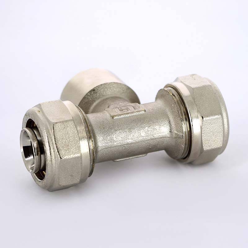 Тройник обжимной Uni-Fitt никелированный 26х1х26 ВР 667N8480