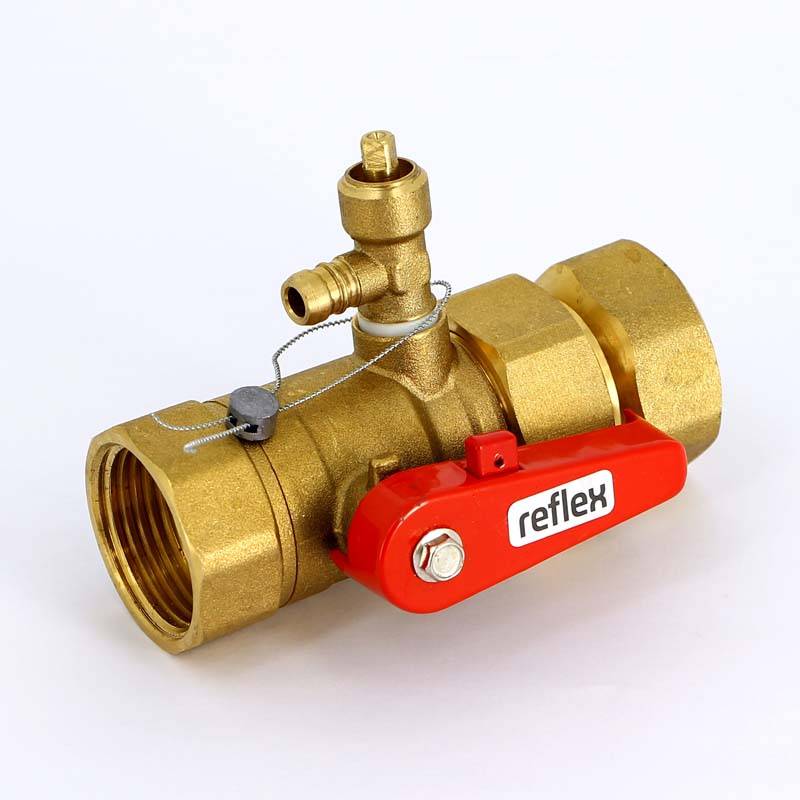 Кран запорный Reflex SU 1 со сливом для расширительного бака 7613100