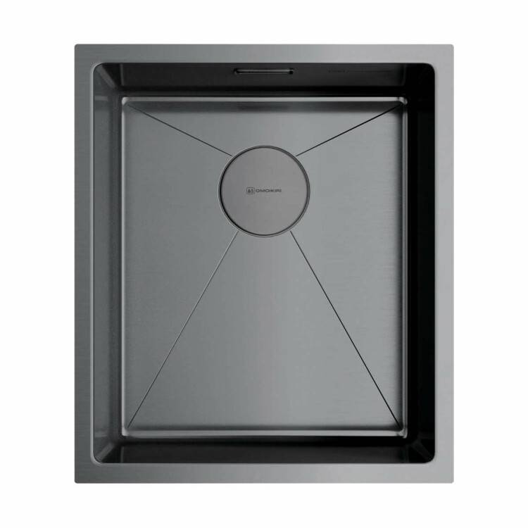 Кухонная мойка OMOIKIRI Taki 38-U/IF вороненая сталь 4973106