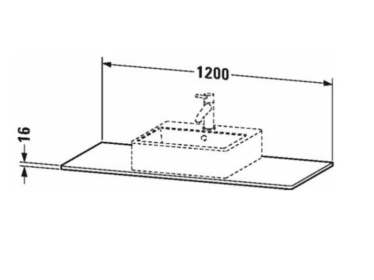 Столешница Duravit XSquare 1200x550x16 мм белый глянцевый XS060F02222