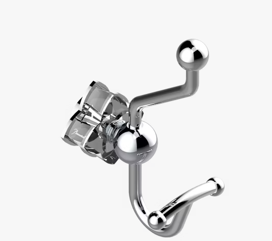 Крючок THG Pétale de Cristal clear crystal двойной 78х91х199 мм цвет никель U6AB01510A