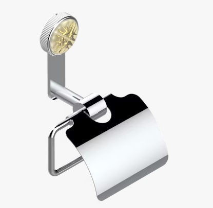 Бумагодержатель THG Hirondelles Gold stamped с крышкой, цвет хром A4LA02538AC