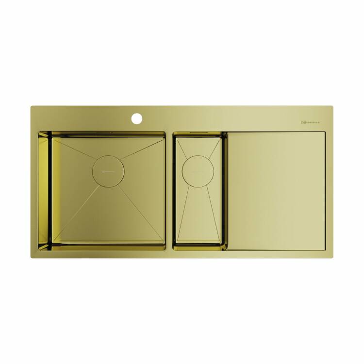 Мойка кухонная OMOIKIRI Akisame 1000х510 мм 2 чаши слева светлое золото 4973089