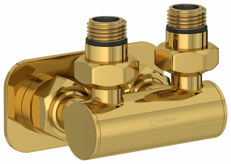 Модуль угловой Sunerzha EU50 для водяных полотенцесушителей золото 03-1536-1234