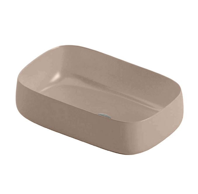 Раковина накладная Artceram Cognac Quadro 550х350х150 мм с отверстием под смеситель Brown matera COL0084134