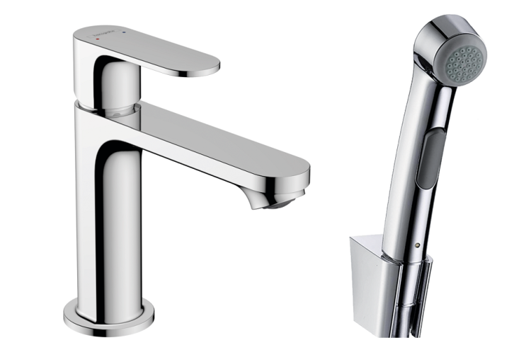 Смеситель для раковины Hansgrohe Rebris S 110 с гигиеническим душем хром 72215000