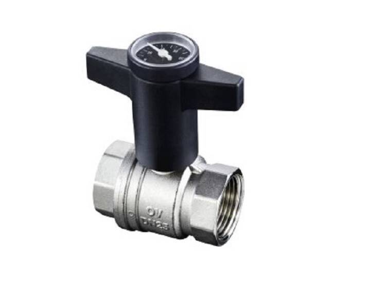 Кран шаровой Oventrop Optibal DN32 1 1/4 с термометром 1078010