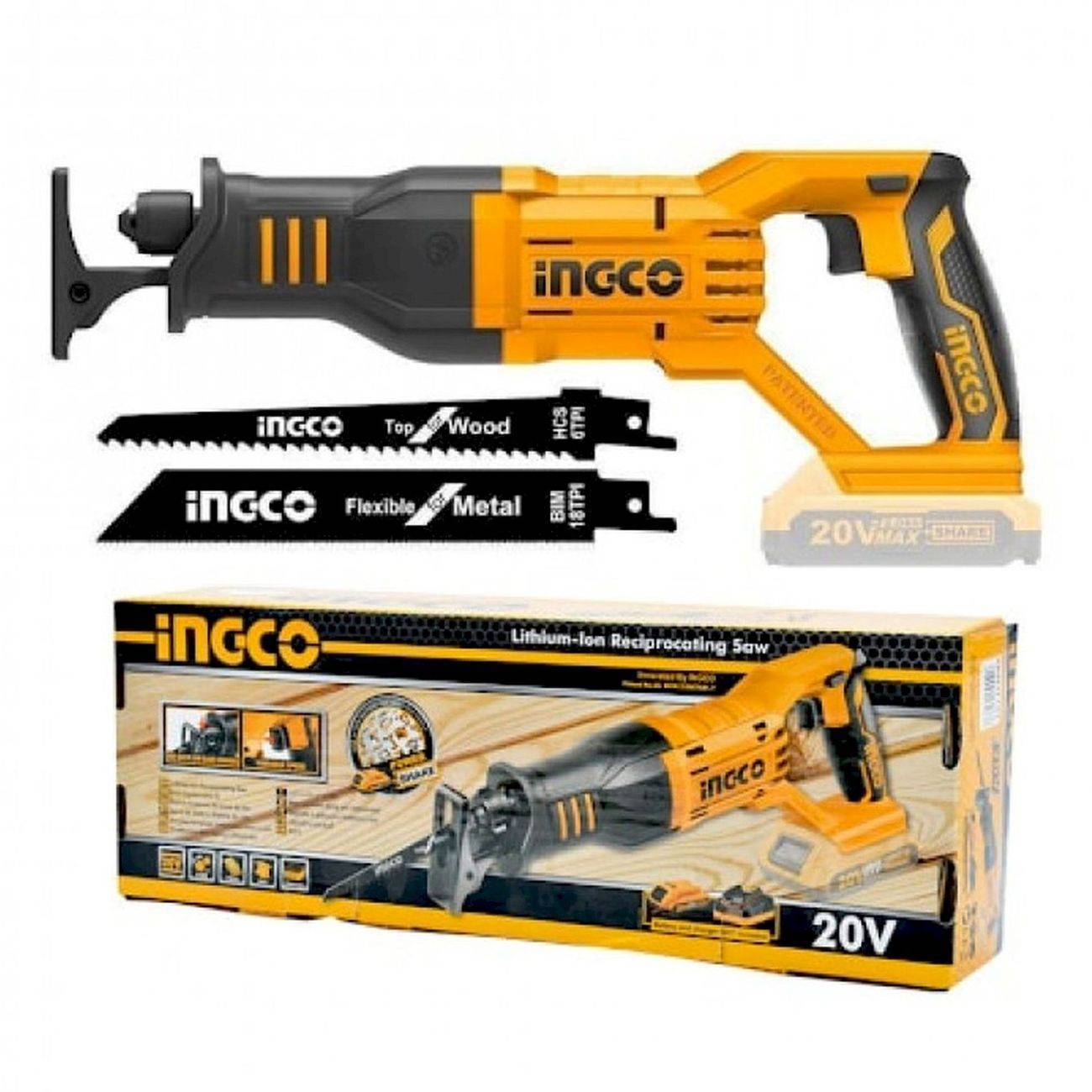 Пила сабельная аккумуляторная INGCO CRSLI 20 В CRSLI