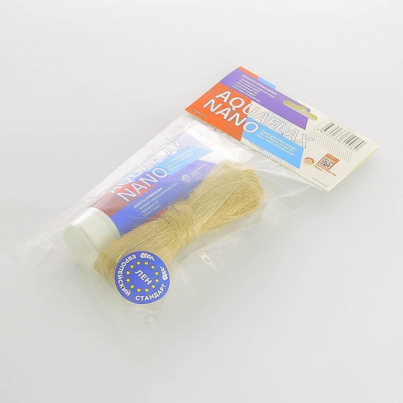 Набор для герметизации СантехМастер Aquaflax Nano лен 20 г и паста 80 г 61008