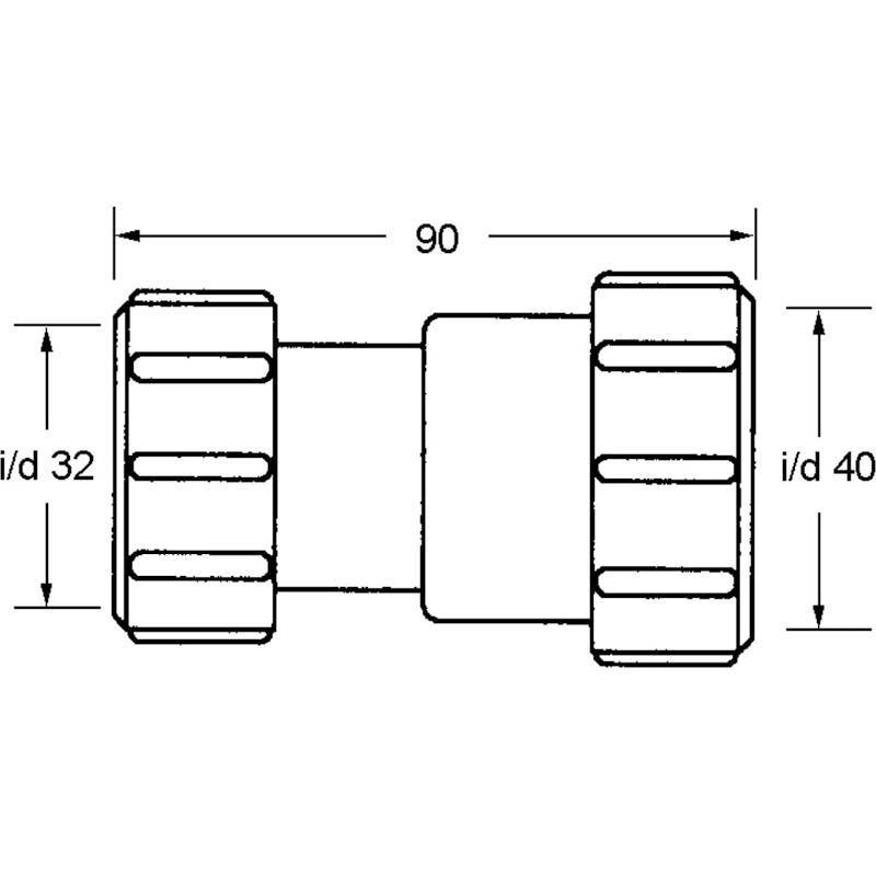 Переходник McAlpine 32х40 мм компрессионный 3240H-WH