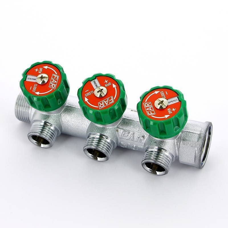 Коллектор проходной FAR 3/4 НВ 3 выхода 1/2 НР Eurokonus межосевое расстояние 45 мм FK 3822 3412