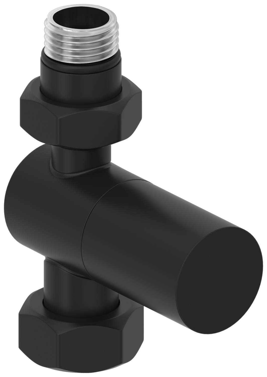 Вентиль регулировки температуры Сунержа прямой цилиндр G 1/2 x G 3/4 черный матовый 31-1401-1234