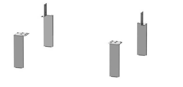 Ножки для тумбы Duravit Универсальные 75x65x152 мм алюминий матовый UV999200000