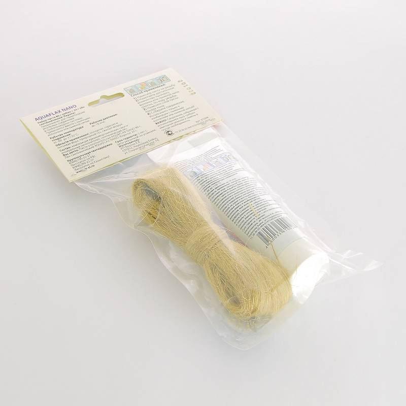 Набор для герметизации СантехМастер Aquaflax Nano лен 20 г и паста 80 г 61008