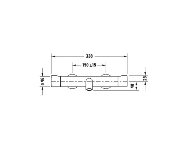 Смеситель для ванны и душа Duravit C.1 настенный термостатический хром C15220000010