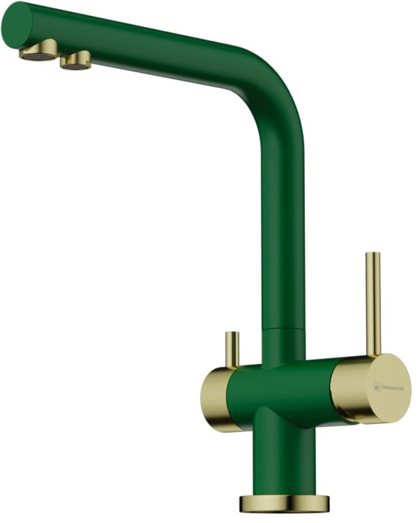 Смеситель для кухни OMOIKIRI Nagano Royal Green / светлое золото 4994432